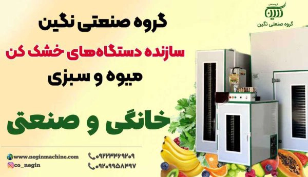 بهترین دستگاه میوه خشک کن بنر تبلیغاتی گروه صنعتی نگین