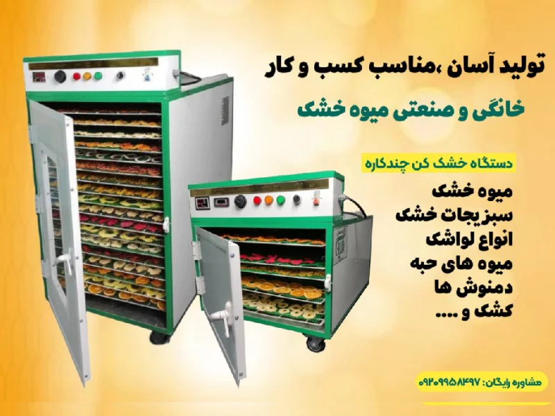 دستگاه میوه خشک کن تولید اسان میوه خشک